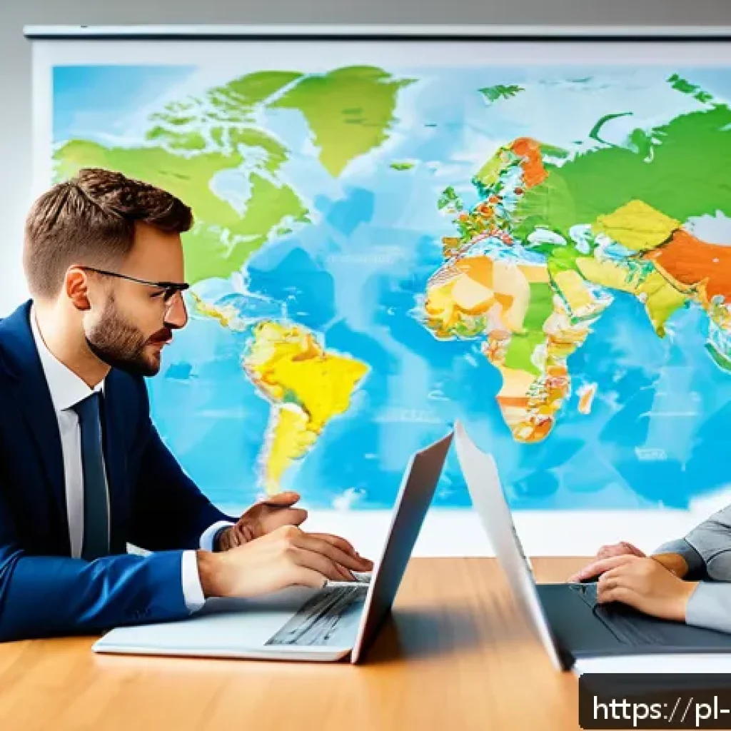 무역실무경험 - A professional international business negotiation scene set in a modern office with natural daylight...