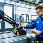 Home 20 국제무역이론과실무 - A modern Polish manufacturing factory interior showcasing advanced automotive production lines with ...