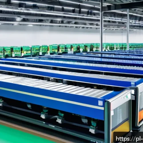 Home 30 무역업계동향 - A modern international logistics warehouse scene showcasing advanced automation technology: robotic ...